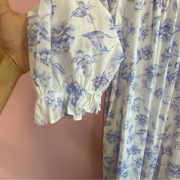 Eileen West Long Sleeve Ballet Nightgown, Periwinkle, XL - Picture 4 of 10